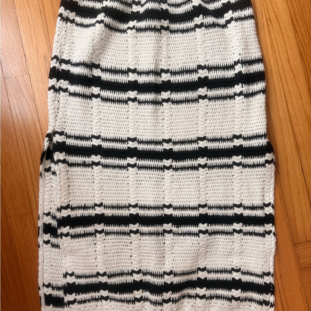 Free People Black & White Knit Midi Skirt - cover up